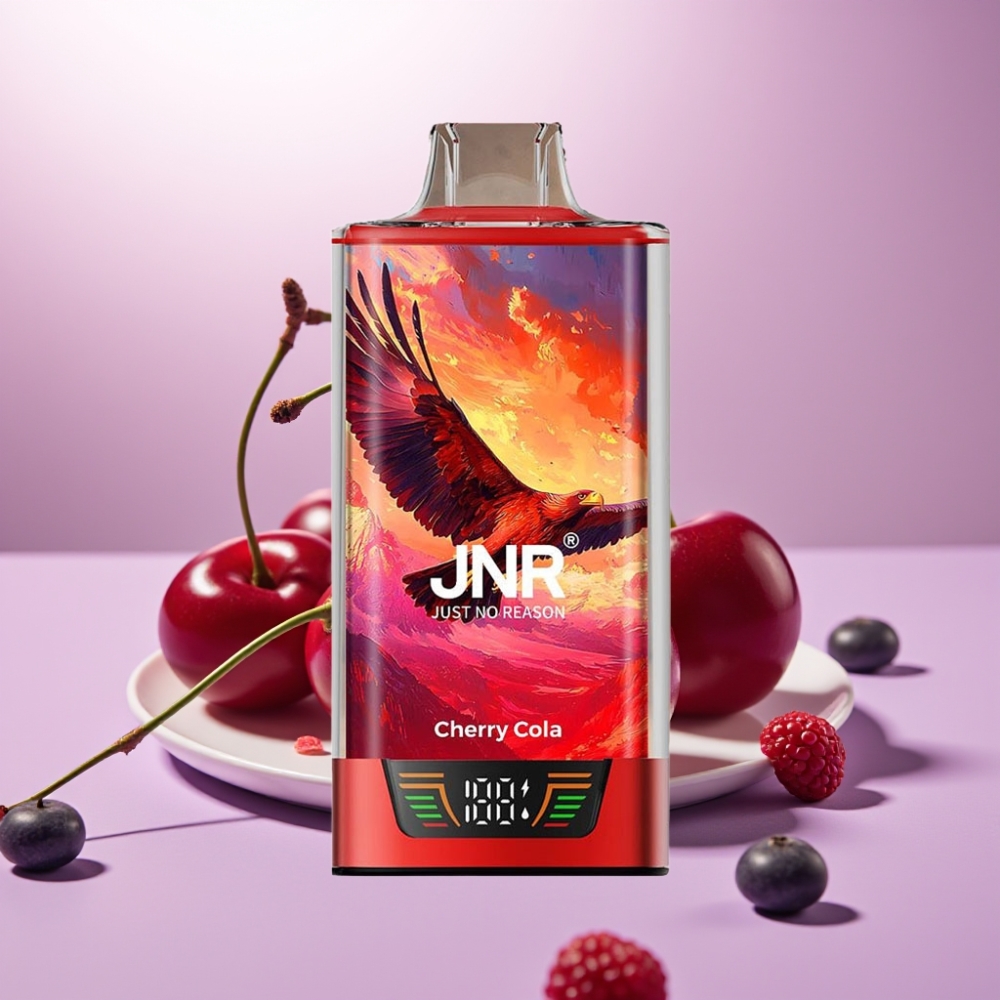 JNR Falcon Pro 28000 Desechable con Sabor a Cereza-Cola, 30ml, 950mAh, Pantalla Inteligente