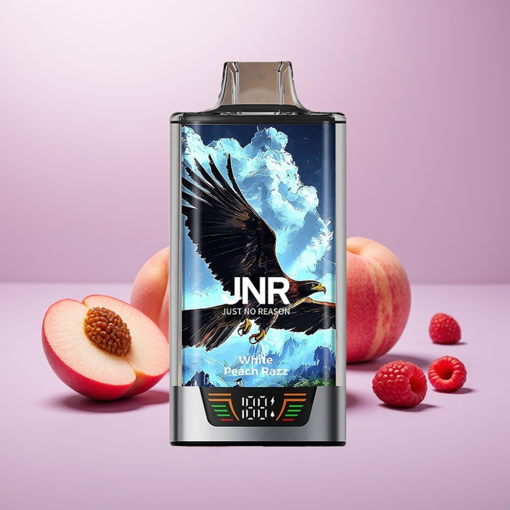 JNR Falcon Pro 28000 Vape Desechable Durazno Blanco y Frambuesa 30ml 28000 Puffs 5% Nicotina