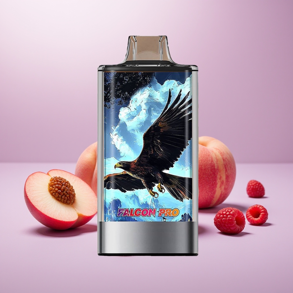 JNR Falcon Pro 28000 Vape Desechable Durazno Blanco y Frambuesa 30ml 28000 Puffs 5% Nicotina
