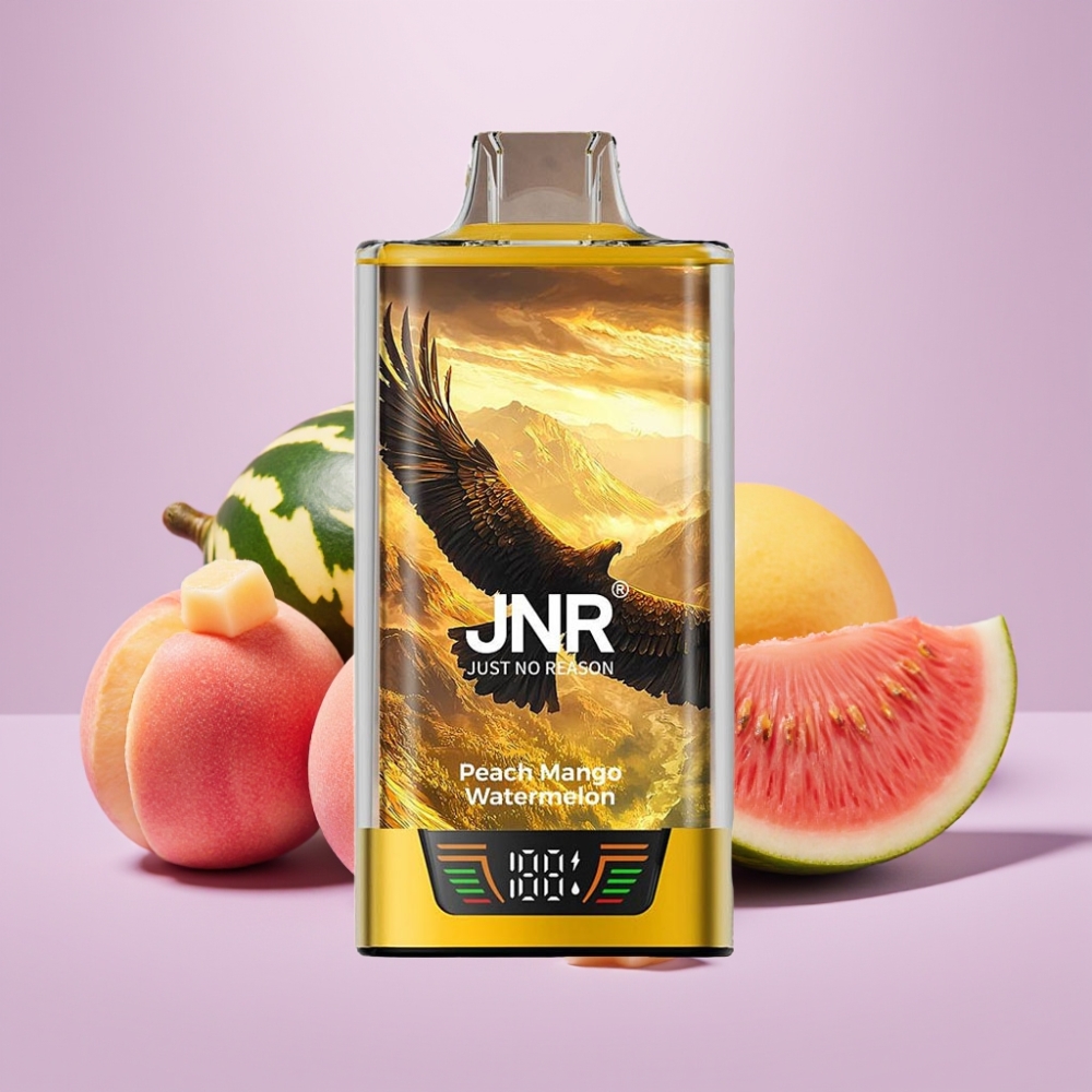 JNR Falcon Pro 28000 Vape Desechable Durazno Mango Sandía – 30ml, 28000 Caladas, Pantalla Inteligente, Dual Mesh, USB-C