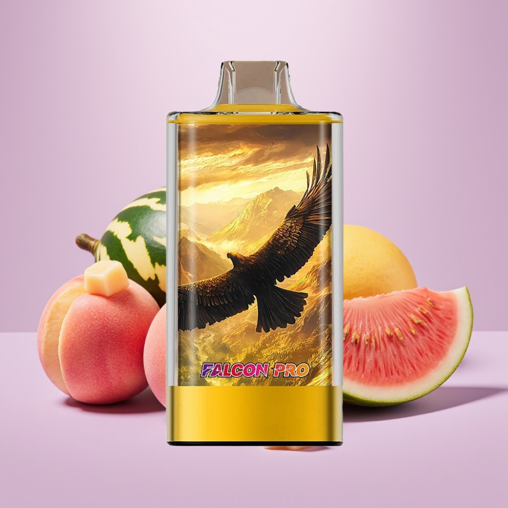 JNR Falcon Pro 28000 Vape Desechable Durazno Mango Sandía – 30ml, 28000 Caladas, Pantalla Inteligente, Dual Mesh, USB-C