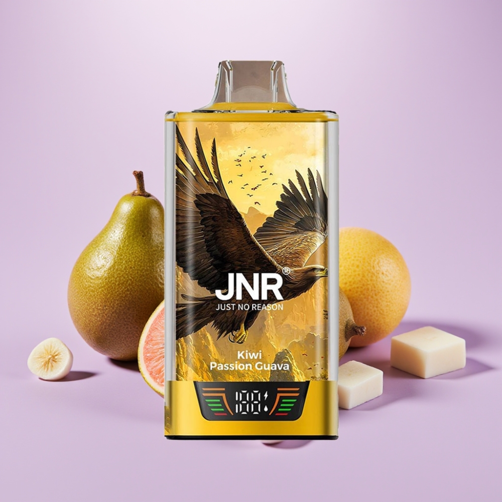 JNR Falcon Pro 28000 Vape Desechable Kiwi Maracuyá Guayaba – 30ml, 5% Nicotina, Pantalla Inteligente, Dual Mesh, USB-C