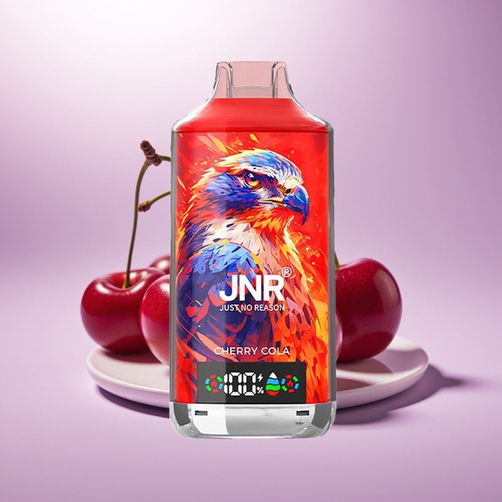 JNR Falcon X 18000 Puffs Vape Cereza Razon con Doble Malla, Pantalla Digital y Carga Rápida Type-C