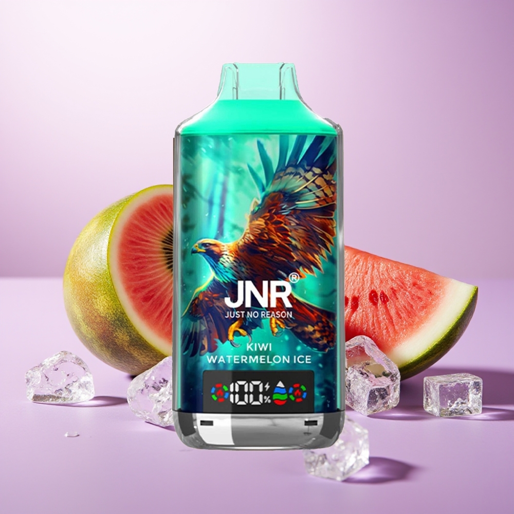 JNR Falcon X 18000 Puffs Vape Digital Display Kiwi Sandía Ice – 24ml, Dual Mesh Coil, Tipo-C