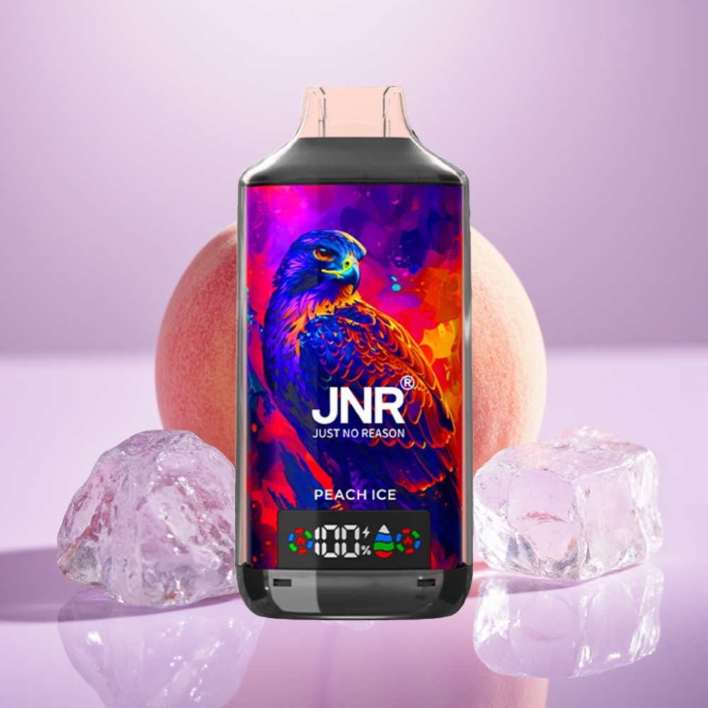 JNR Falcon X 18000 Puffs Vape Digital Display Melocotón Hielo 24ml Tipo-C Dual Mesh