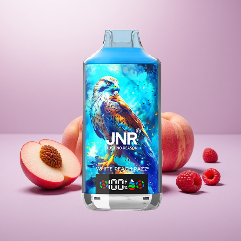 JNR Falcon X 18000 Puffs Vape Digital Display Tipo-C Durazno Blanco Frambuesa