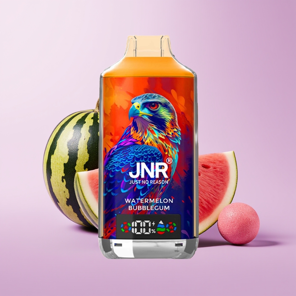 JNR Falcon X 18000 Puffs Vape Disposable Sandía Chicle - 24ml, Dual Mesh Coil, Pantalla Digital, Carga Rápida Type-C