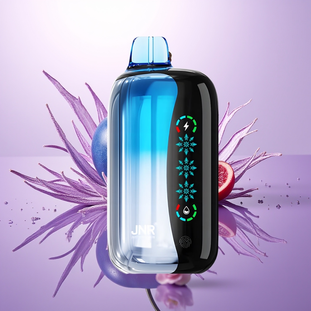 JNR Flex Ice 21000 Puffs Disposable Vape Explosión Cereza Azul con Ajuste de Hielo, Pantalla Táctil y Tipo-C