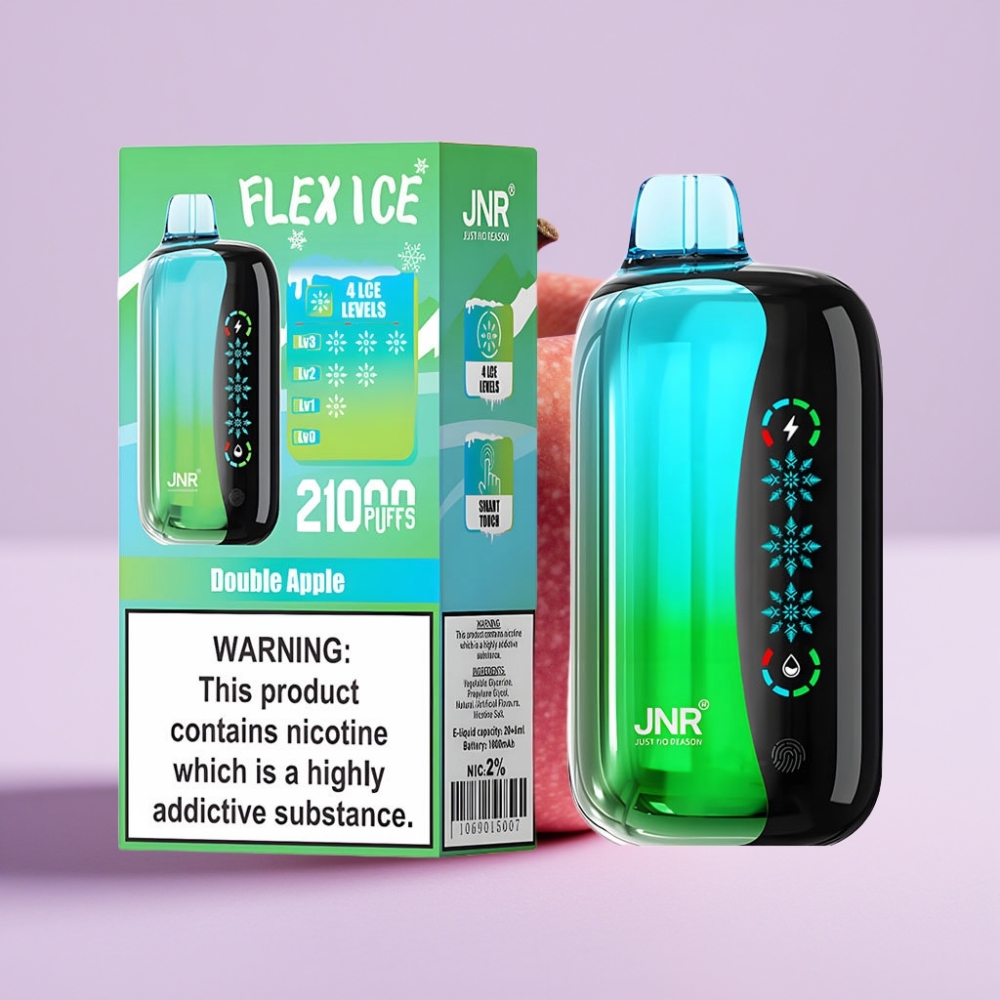 JNR Flex Ice 21000 Puffs Doble Manzana Vape Desechable con Aire Ajustable y Pantalla Táctil