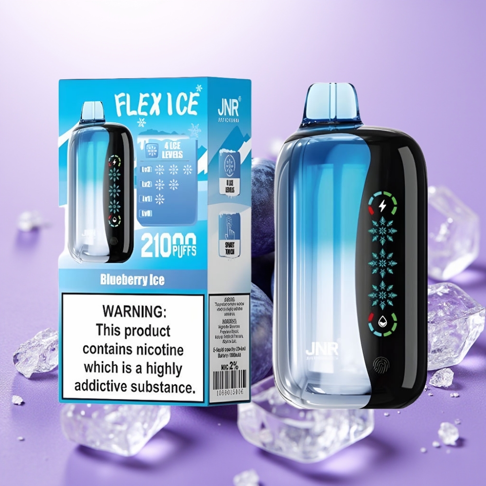 JNR Flex Ice 21000 Puffs Vape Desechable Ajustable con Hielo de Arándano y Pantalla Táctil