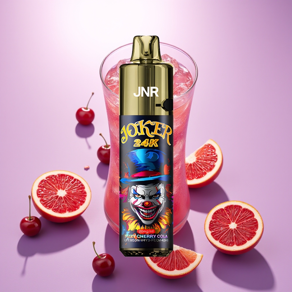 JNR Joker 24K Puffs Desechable Vape Cereza Cola Fizzy – 800mAh, Recargable, 10ml, 2% Nicotina