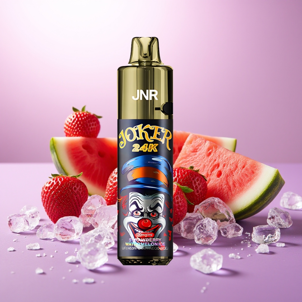 JNR Joker 24K Puffs Recargable – Fresa Sandía Hielo – 10ml, 800mAh, Luz RGB, Tipo-C