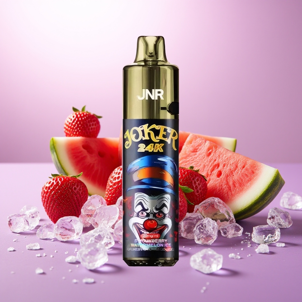 JNR Joker 24K Puffs Recargable – Fresa Sandía Hielo – 10ml, 800mAh, Luz RGB, Tipo-C