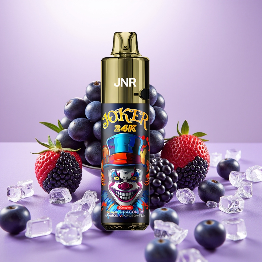 JNR Joker 24K Puffs Vape Desechable Dragón Negro Hielo – 24000 Caladas, 2% Nicotina, Recargable, 800mAh, Tipo-C