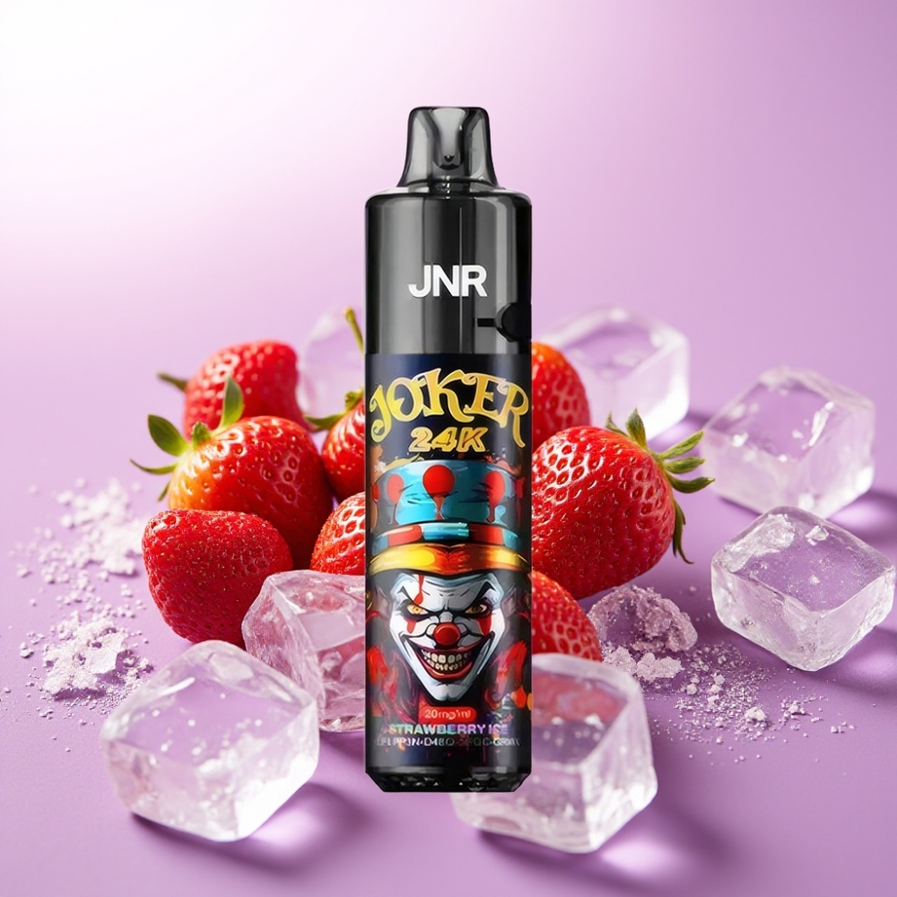 JNR Joker 24K Puffs Vape Desechable Fresa Helada con 2+10ml Recargable, 800mAh y Luz RGB