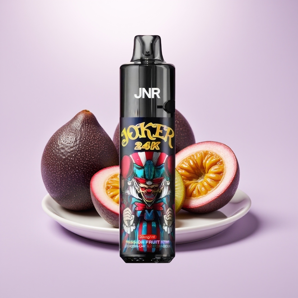 JNR Joker 24K Puffs Vape Desechable Maracuyá Kiwi, 24000 Puffs, 2% Nicotina, Recargable, Batería 800mAh, Luz LED, Tipo-C
