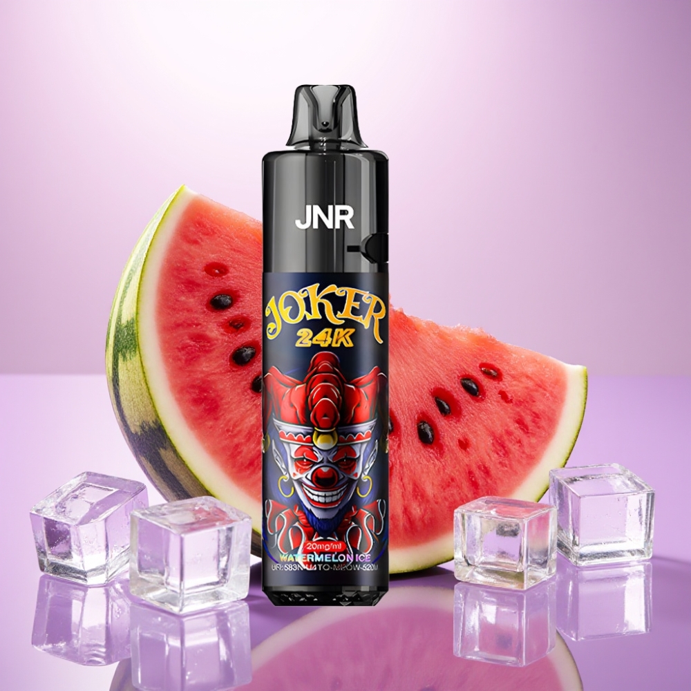 JNR Joker 24K Puffs Vape Desechable Sandía Helada – 10ml Recargable, 800mAh, Luz RGB, Tipo-C, 2% Nicotina