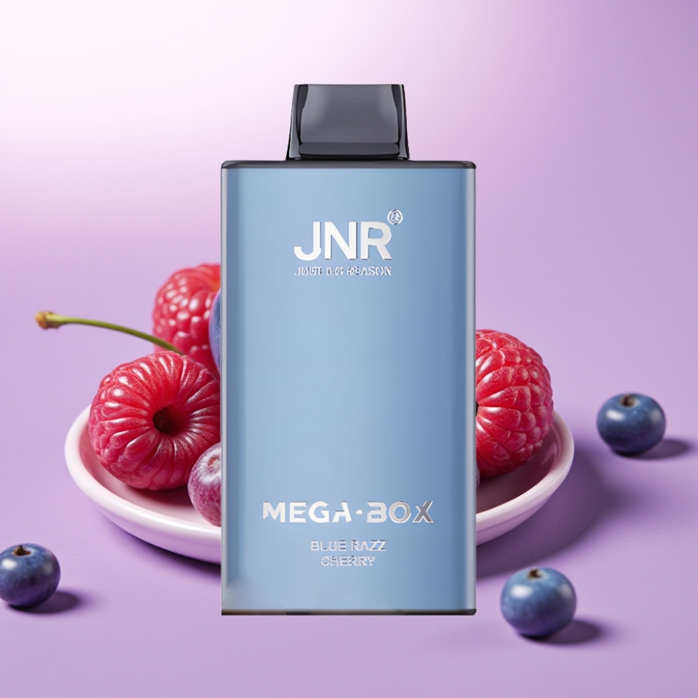 JNR Mega Box 25000 Puffs Disposable Vape Frambuesa Azul Cereza – 30ml, Carga Rápida Type-C, 850mAh