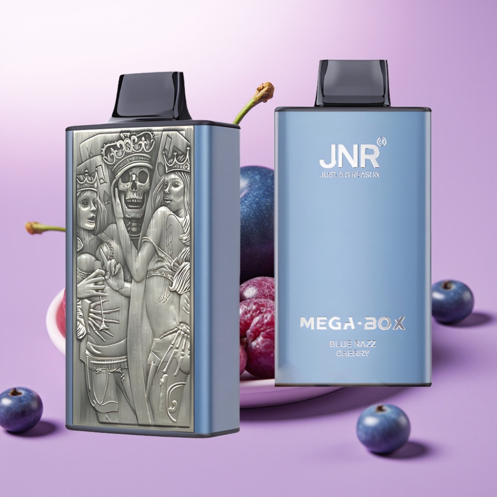 JNR Mega Box 25000 Puffs Disposable Vape Frambuesa Azul Cereza – 30ml, Carga Rápida Type-C, 850mAh