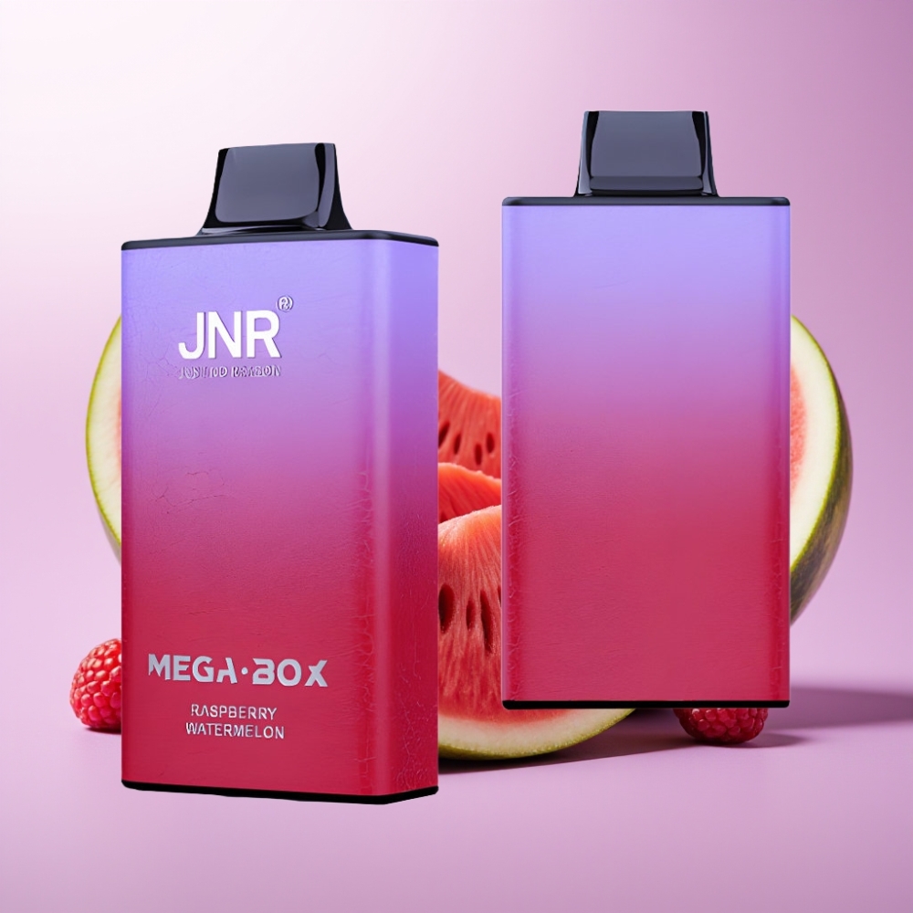 JNR Mega Box 25000 Puffs Vape Desechable Frambuesa Sandía – 30ml, Dual Mesh, Tipo-C