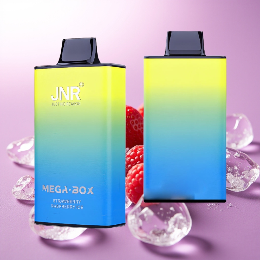 JNR Mega Box 25000 Puffs Vape Desechable Fresa Frambuesa Hielo – 30ml, Dual Mesh, Tipo-C
