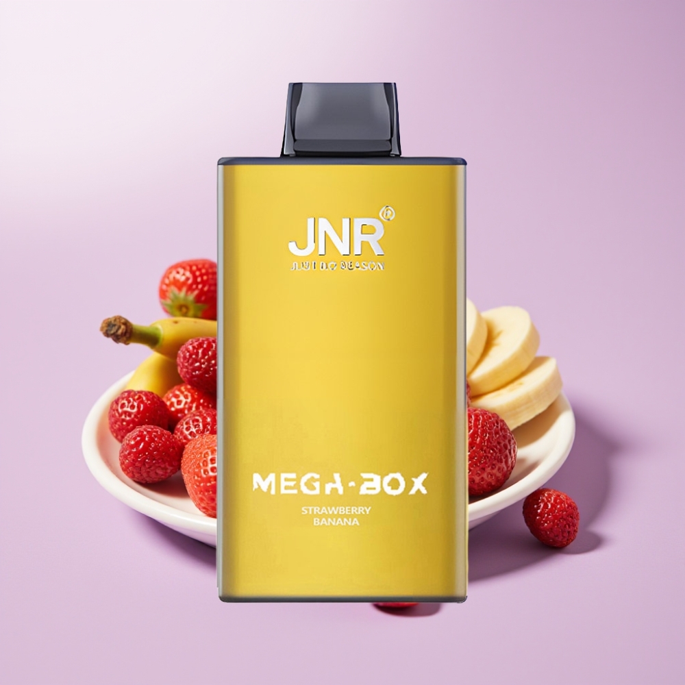 JNR Mega Box 25000 Puffs Vape Desechable Fresa Plátano – 30ml, 850mAh, Dual Mesh, Tipo-C
