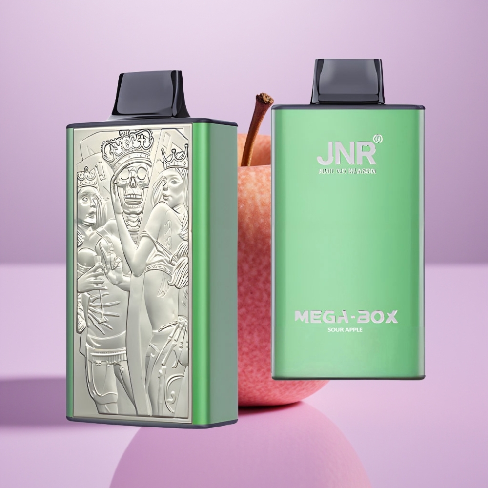 JNR Mega Box 25000 Puffs Vape Desechable Manzana Ácida - 30ml, 850mAh, Doble Bobina, Tipo-C