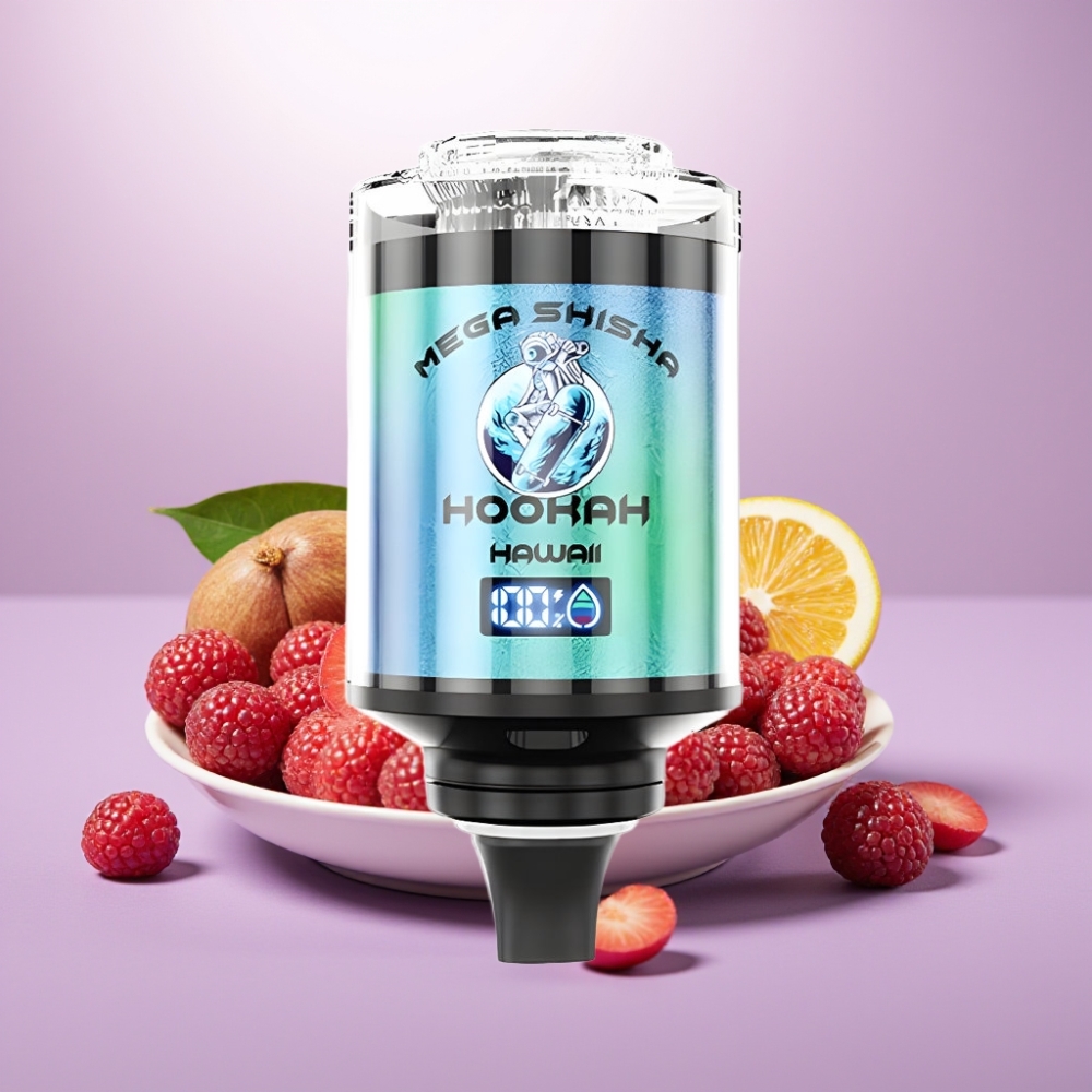 JNR Mega Shisha Hookah 100K Compatibilidad de Escritorio Hawaii 60ml Pantalla Inteligente Tipo-C