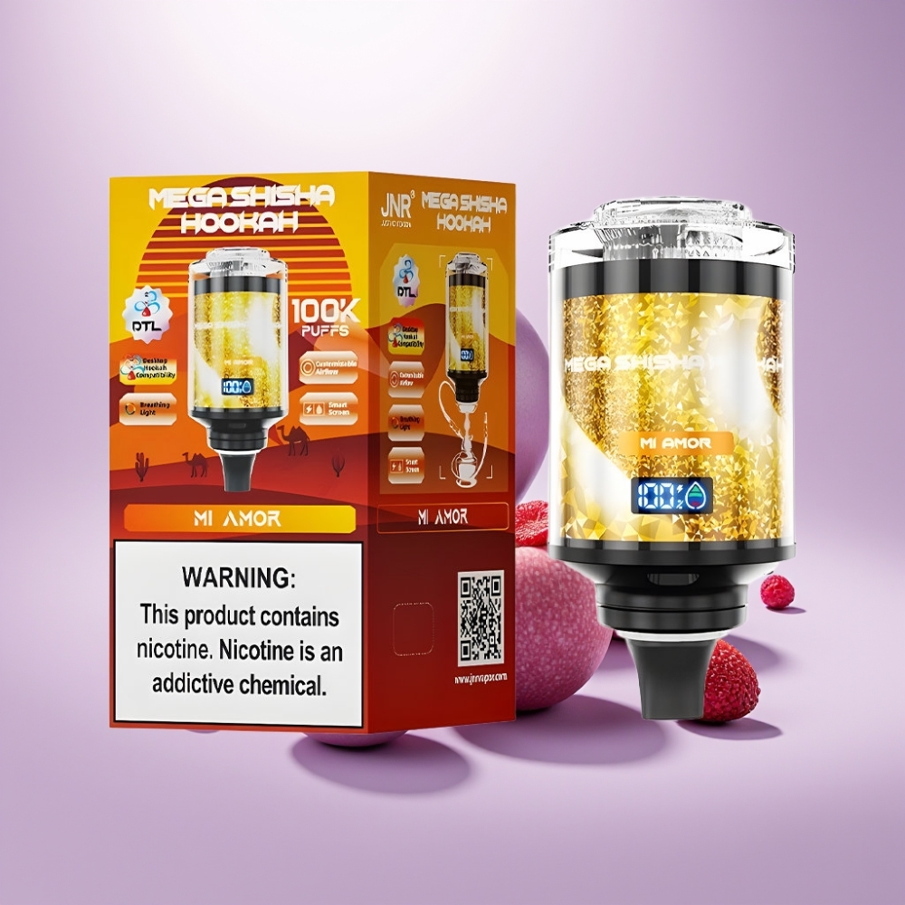 JNR Mega Shisha Hookah 100K Escritorio Compatibilidad Mi Amor con Pantalla Inteligente y Carga Rápida Type-C