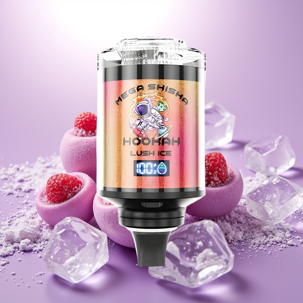 JNR Mega Shisha Hookah 100K Hielo Lush 60ml Pantalla Inteligente