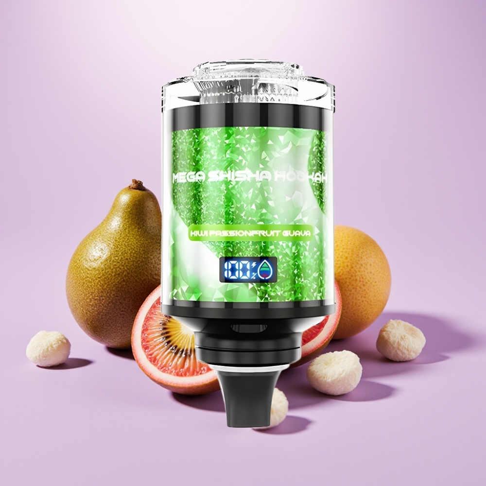 JNR Mega Shisha Hookah 100K Maracuyá Fruta de la Pasión Guayaba 60ml Pantalla Inteligente