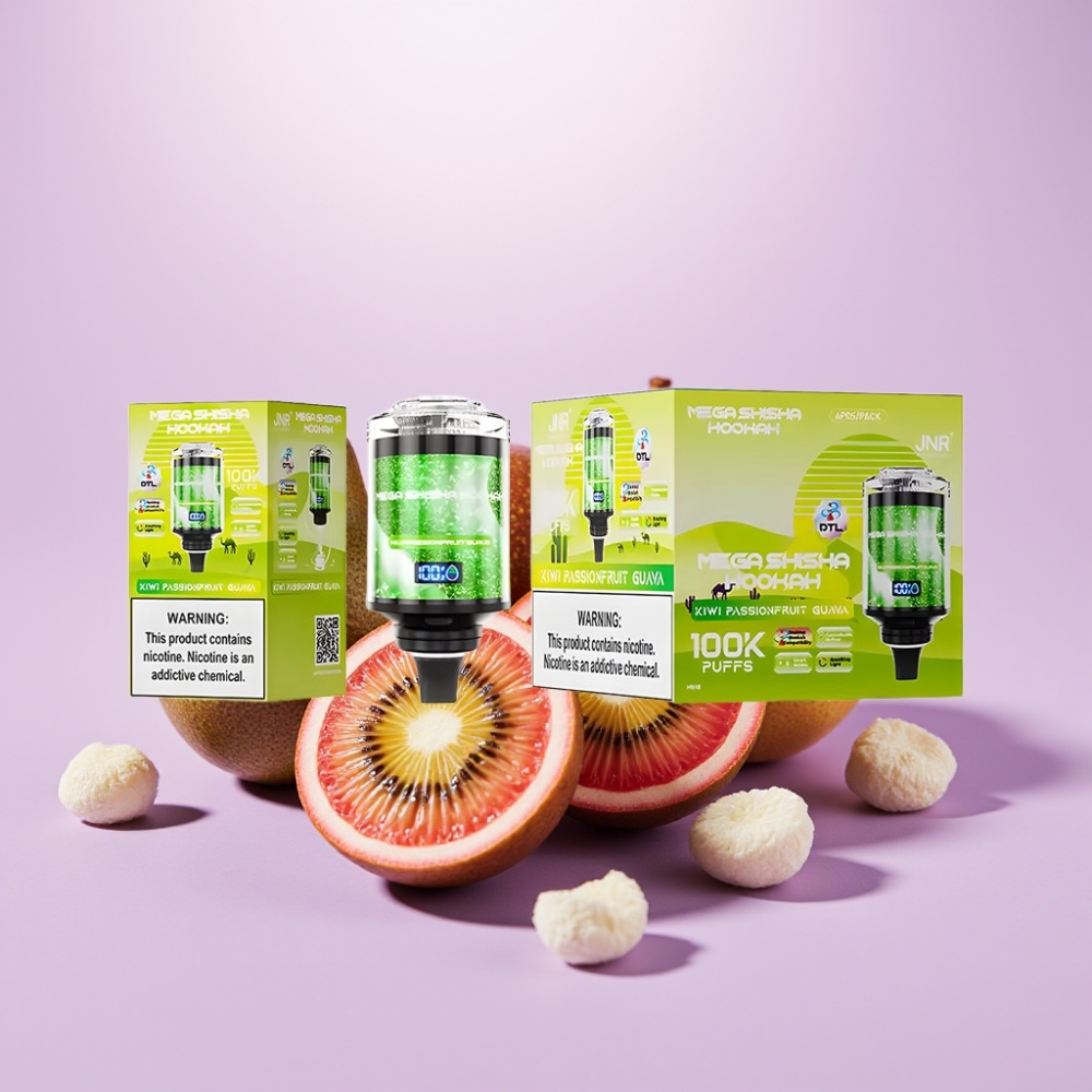 JNR Mega Shisha Hookah 100K Maracuyá Fruta de la Pasión Guayaba 60ml Pantalla Inteligente