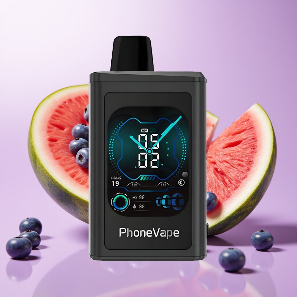 JNR PhoneVape 30000 puffs Disposable Vape Arándano Sandía con Batería 850mAh Recargable, Turbo y Pantalla Completa