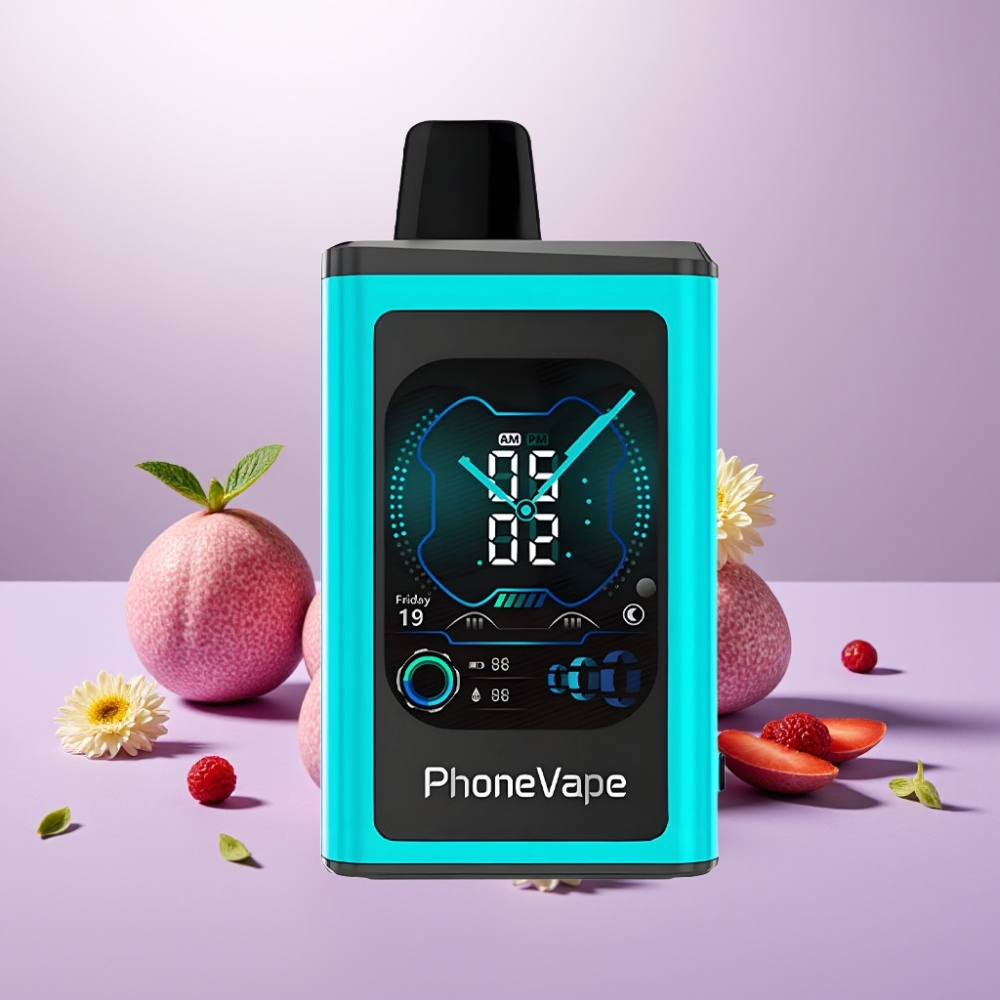 JNR PhoneVape 30000 puffs Vape Desechable Miami Menta con Batería Recargable 850mAh, Turbo y Pantalla Completa