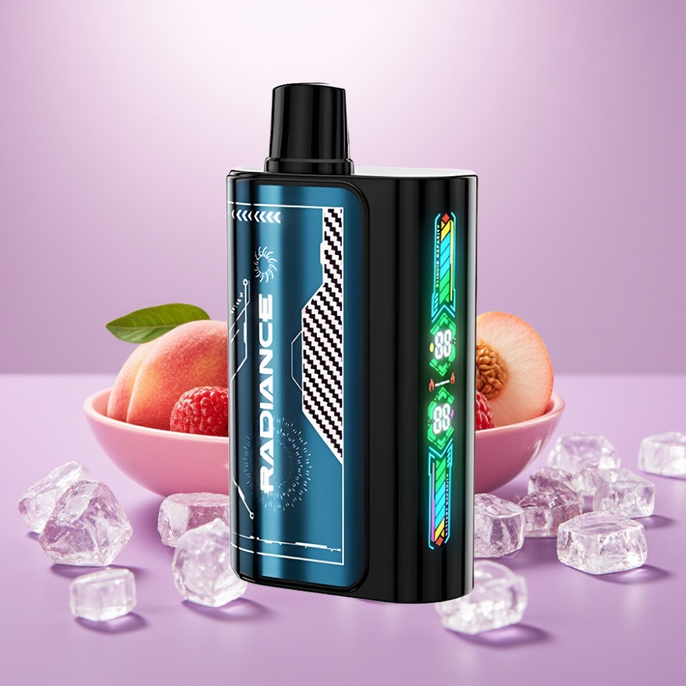 JNR Radiance 31000 Puffs Vape Desechable DURAZNO HELADO DE VERANO – Pantalla Animada, Doble Malla, Batería 950 mAh