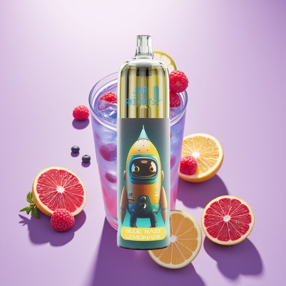 JNR Rocket-X 12400 Puffs Vape Desechable Aire Ajustable y RGB - Limonada de Frambuesa Azul