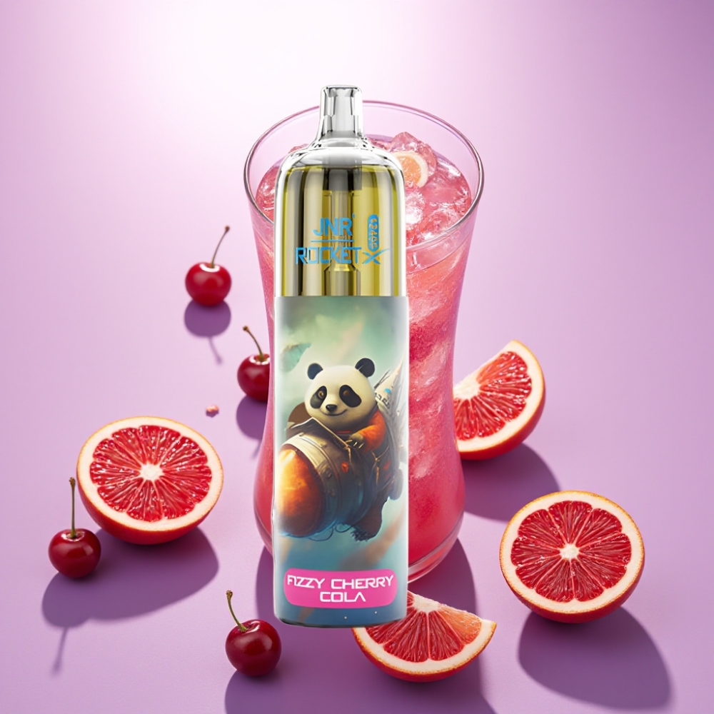 JNR Rocket-X 12400 Puffs Vape Desechable Cereza Cola Fizz Aire Ajustable RGB 25ml Tipo-C
