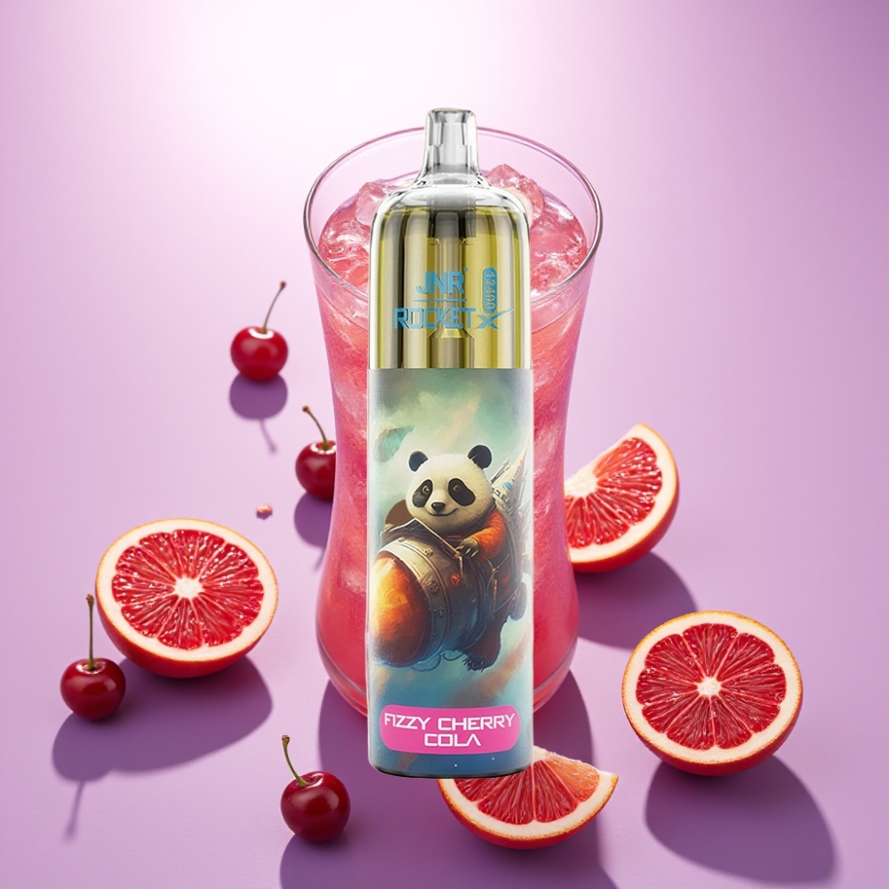 JNR Rocket-X 12400 Puffs Vape Desechable Cereza Cola Fizz Aire Ajustable RGB 25ml Tipo-C