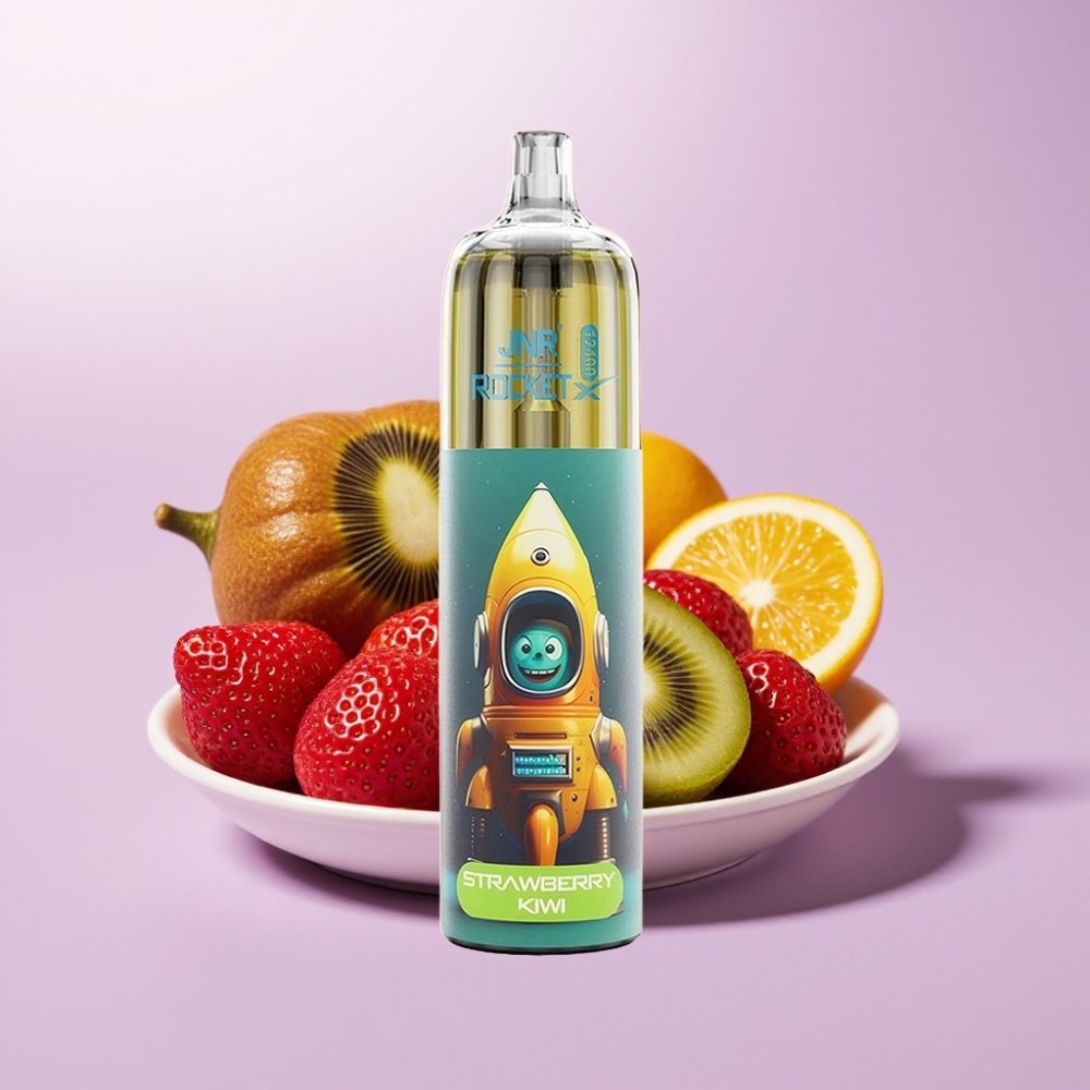 JNR Rocket-X 12400 Puffs Vape Desechable Fresa Kiwi con Flujo de Aire Ajustable, RGB y Carga Rápida Type-C