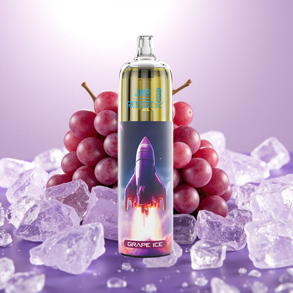 JNR Rocket-X 12400 Puffs Vape Desechable Uva Helada con Aire Ajustable, RGB y 25ml