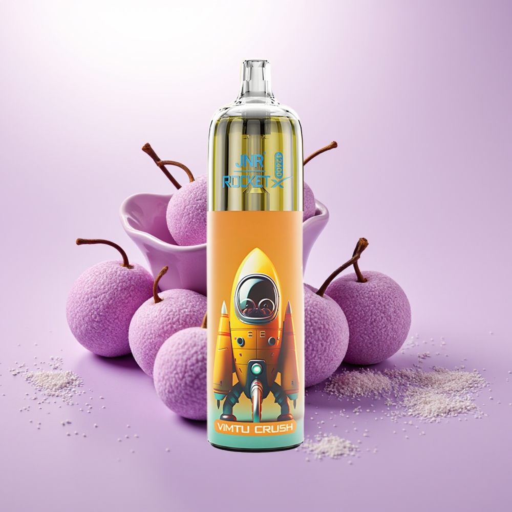 JNR Rocket-X 12400 Puffs Vape Desechable con Flujo de Aire Ajustable, Luces RGB y Sabor Vimtu Crush