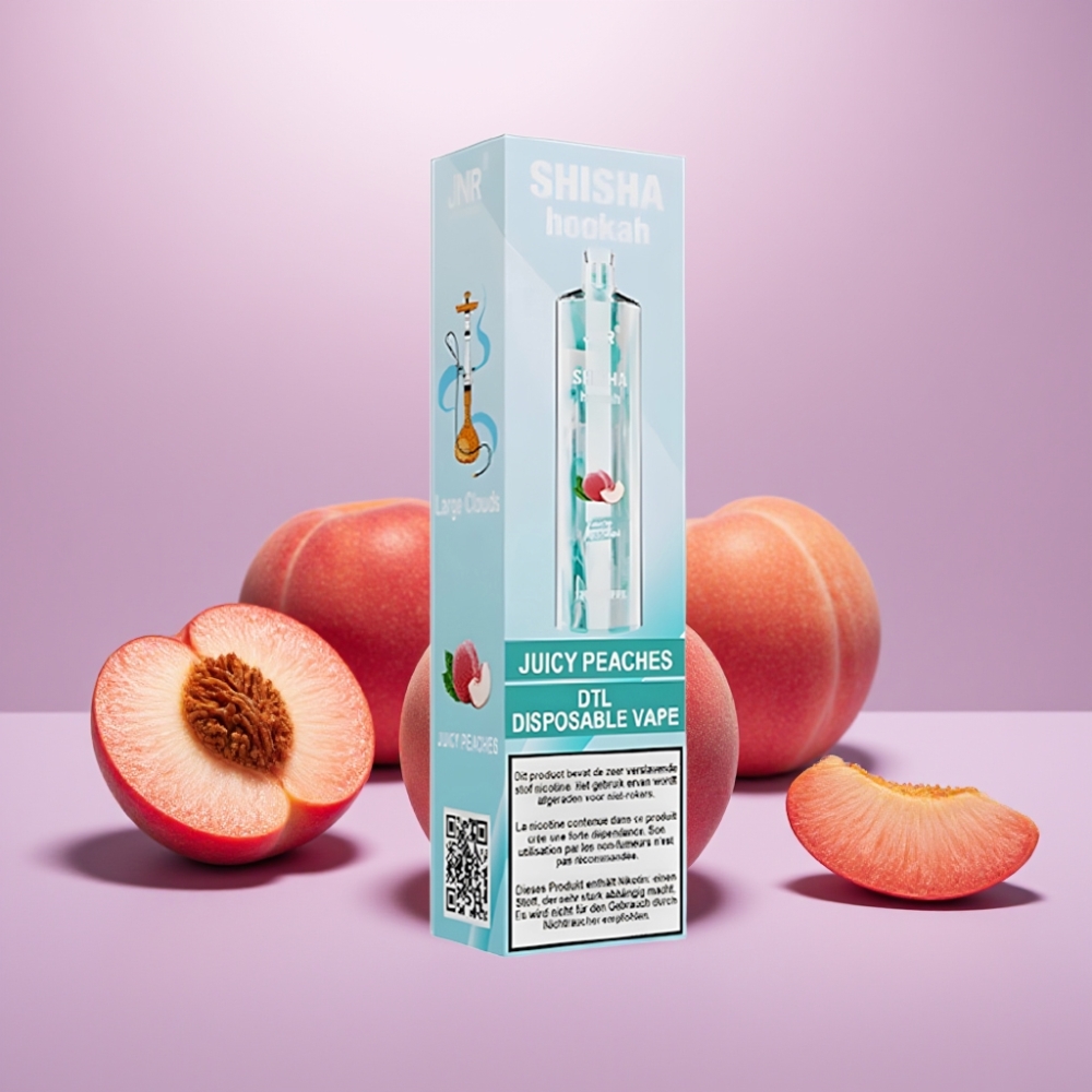 JNR Shisha Hookah 12000 Puffs Sabor Melocotones Jugosos – 24ml, 750mAh, Tipo-C