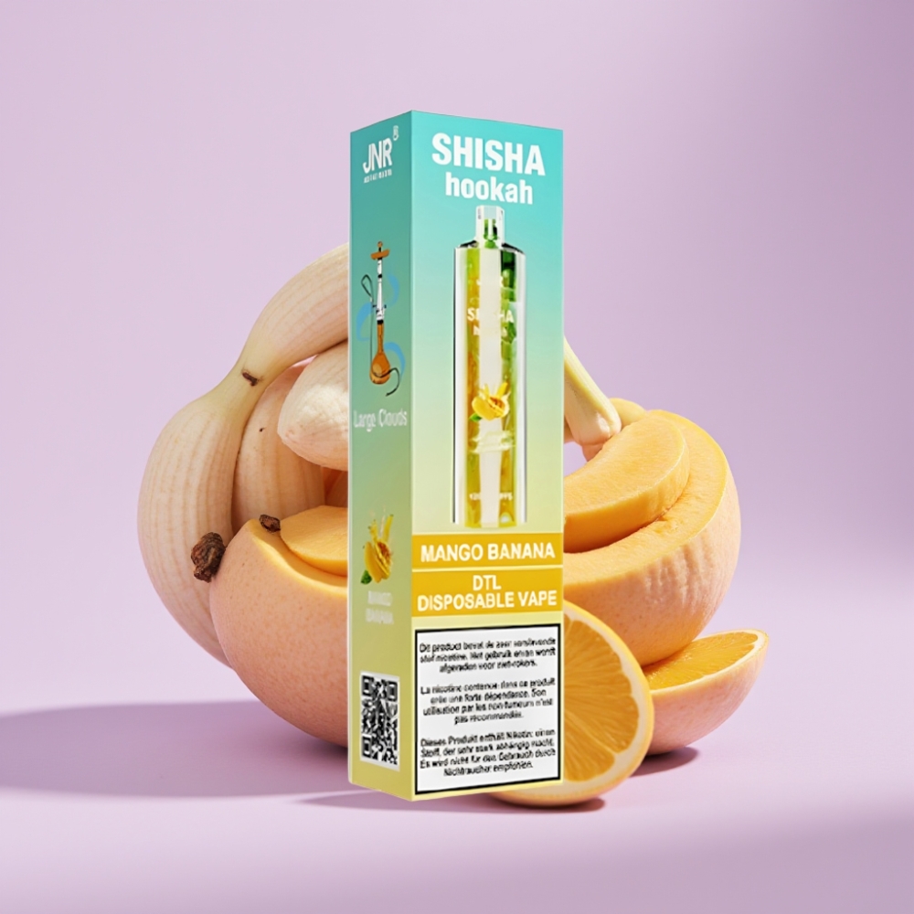 JNR Shisha Hookah 12000 Puffs Vape Desechable Mango Banana - 24ml, 750mAh, Tipo-C