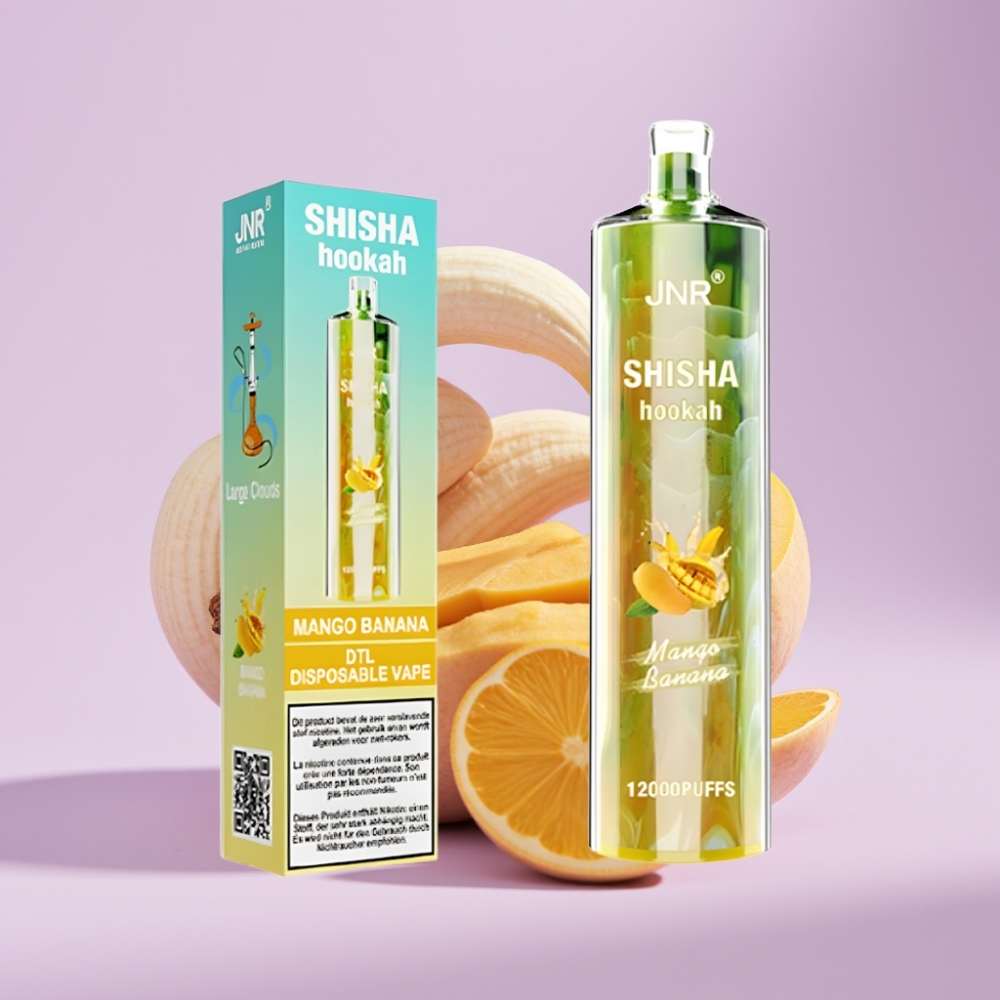 JNR Shisha Hookah 12000 Puffs Vape Desechable Mango Banana - 24ml, 750mAh, Tipo-C