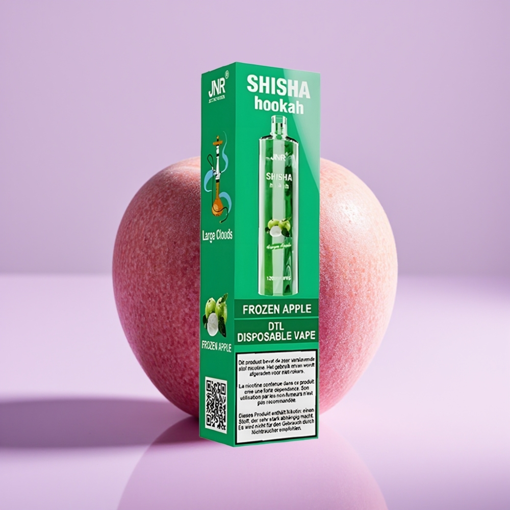 JNR Shisha Hookah 12000 Puffs Vape Desechable Manzana Helada – 24ml, 750mAh, Tipo-C