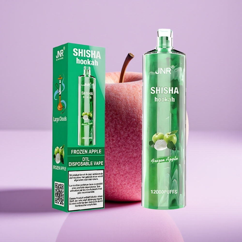 JNR Shisha Hookah 12000 Puffs Vape Desechable Manzana Helada – 24ml, 750mAh, Tipo-C