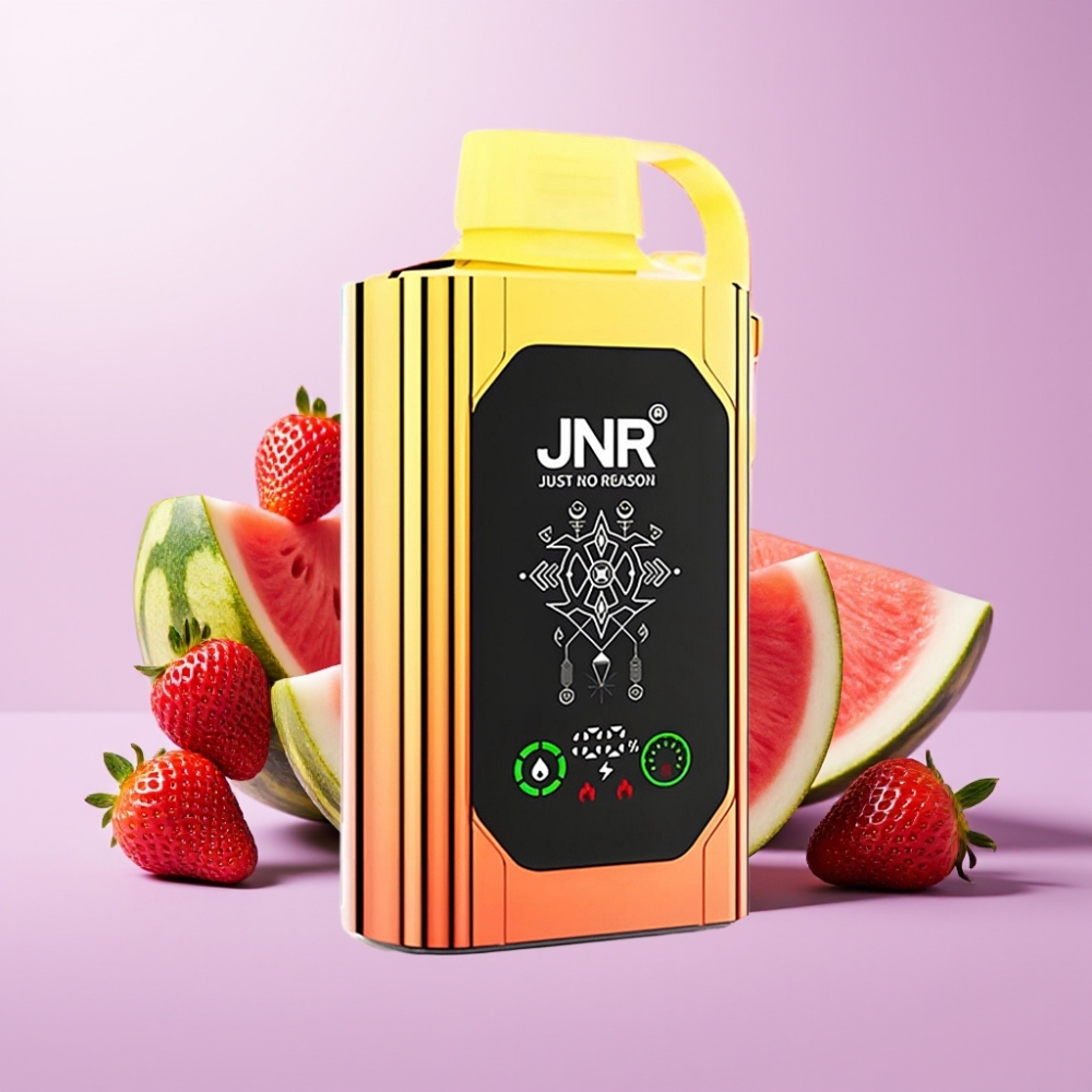 JNR Shisha Hookah Box 20500 Puffs Disposable Vape Sandía Fresa Chicle con Pantalla HD, Batería 1000mAh, Carga Tipo-C, Doble Malla y Doble Núcleo, 25ml