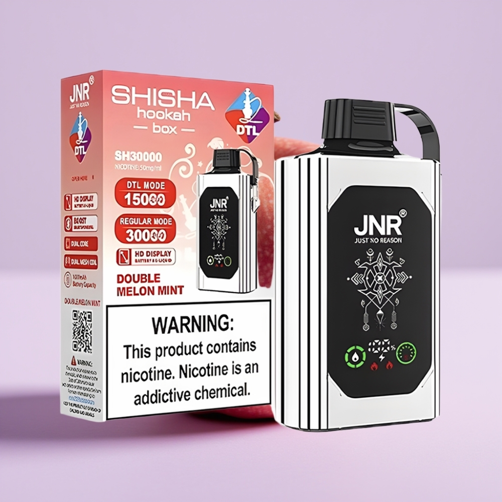 JNR Shisha Hookah Box 20500 Puffs Doble Manzana - Pantalla HD, 25ml, Carga Rápida Type-C