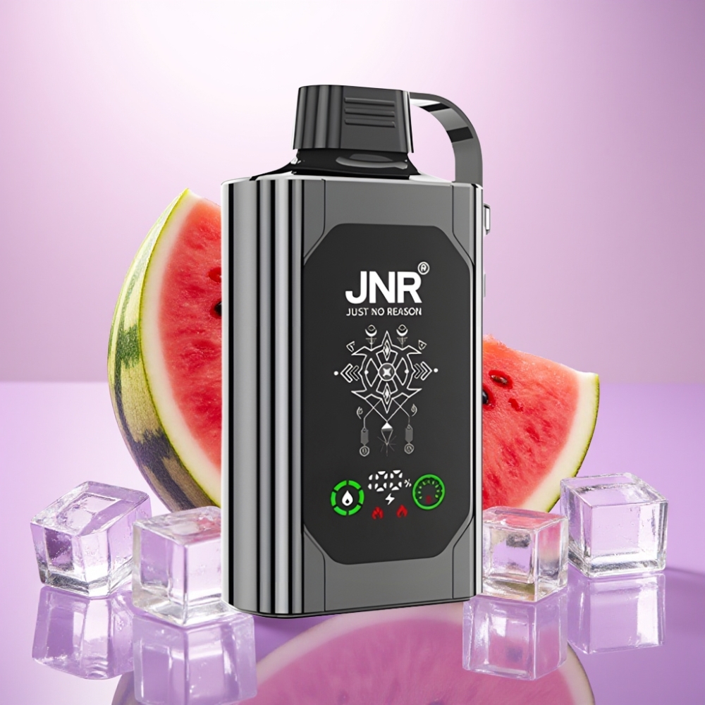 JNR Shisha Hookah Box 20500 Puffs - Sandía Helada, Pantalla HD, 25ml, Carga Rápida Tipo-C