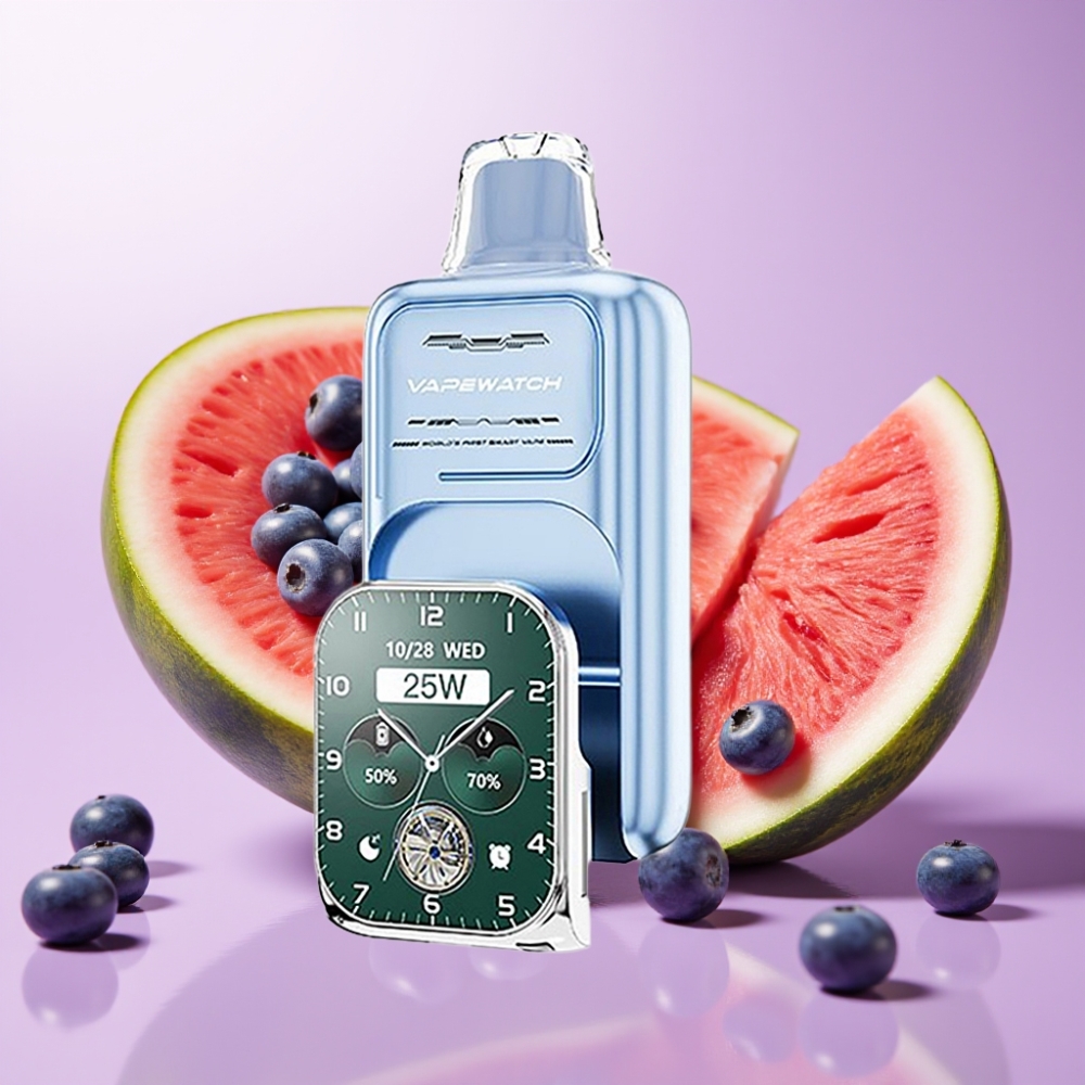 JNR VapeWatch 30000 Puffs Vape Desechable Arándano Sandía – 19mL, 5% Nicotina, Carga Rápida Tipo-C
